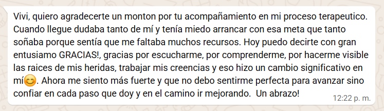 Testimonio 12 sobre el acompañamiento psicológico