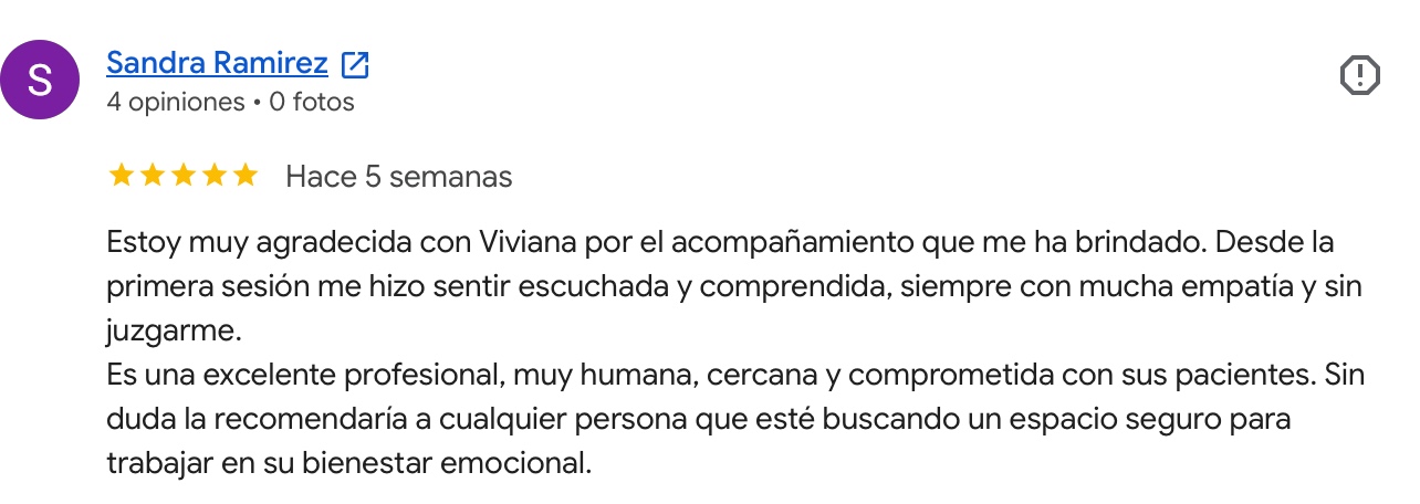 Testimonio 1 sobre el acompañamiento psicológico