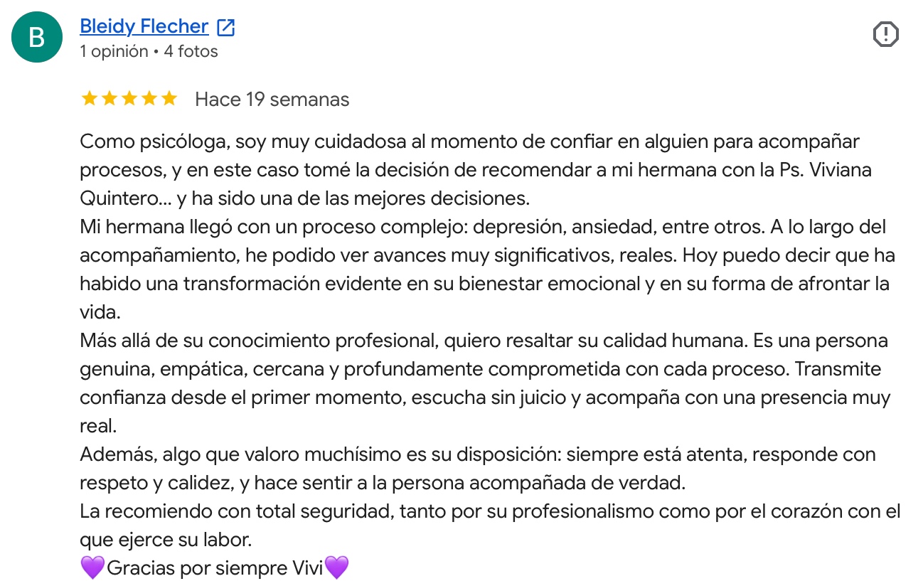 Testimonio 4 sobre el acompañamiento psicológico